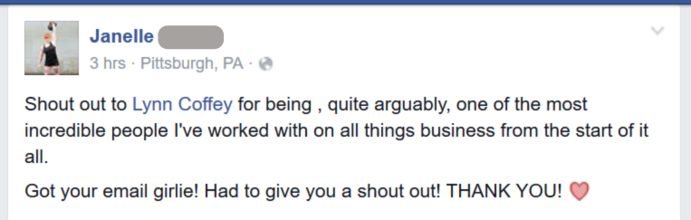 Client testimonial from Jan